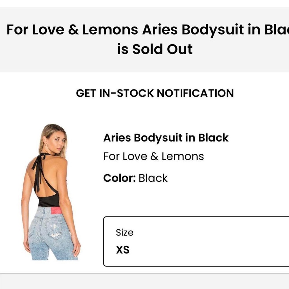 NEW For Love And Lemons Aries Bodysuit Size XS - Picture 7 of 8